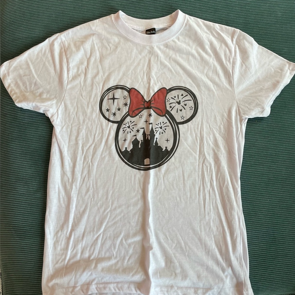 White T-Shirt with Mickey Mouse Design